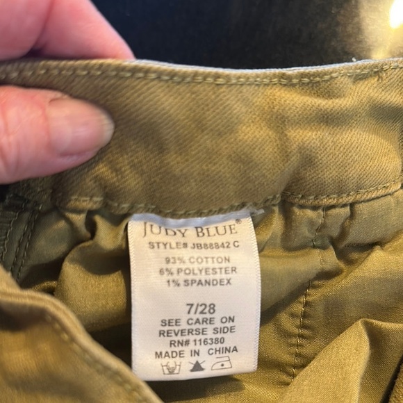 Judy Blue Green Cargo Pants Straight Leg Utilitarian - Picture 10 of 14
